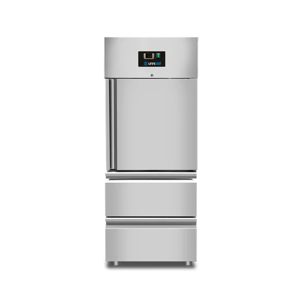 Kühlschrank – 1 Tür – GN 2/1 – 650 Liter – 1 Halbtür und 2 Schubladen