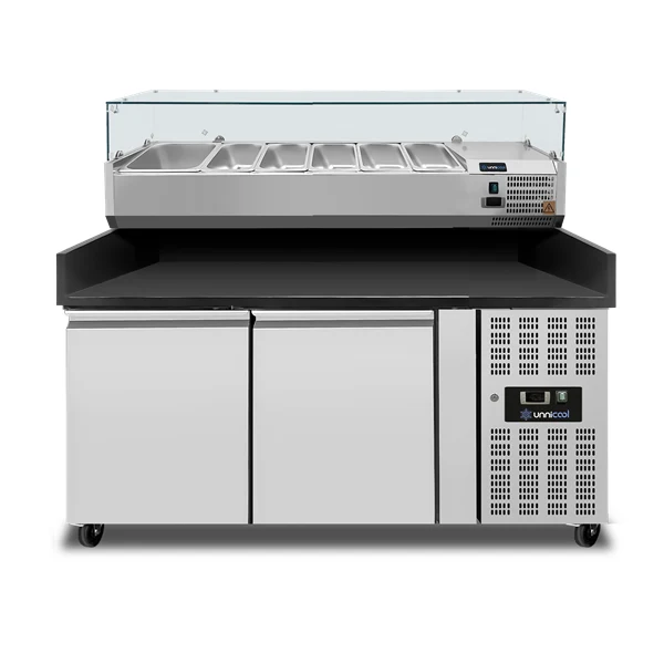 Pizza Theke 2 Türen – 151x80x100cm + SCHWARZ