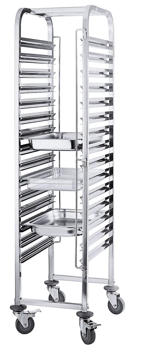 Edelstahl GN 1/1 Regalwagen unmontiert für Gastronormbehälter 175 cm