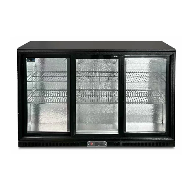 Barcooler Black Sliding Doors – 1350x525xH900mm