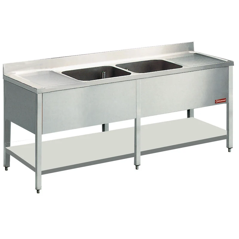 Spültisch 2 Becken und 2 Abtropfflächen - L2421-D