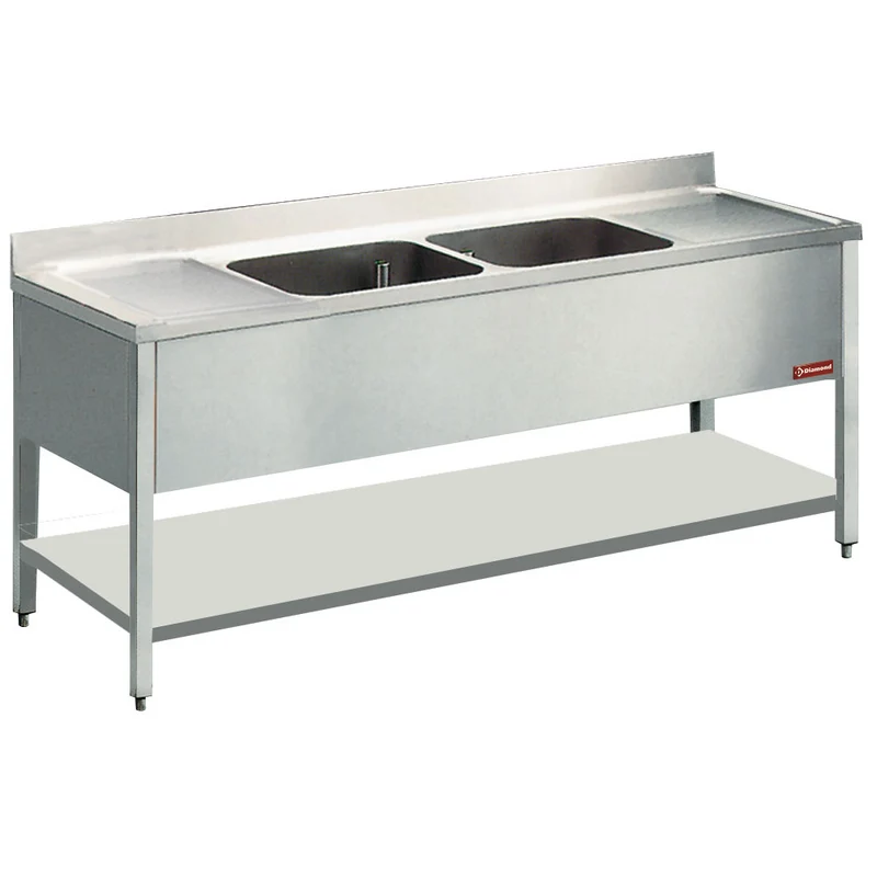 Spültisch 2 zent. Becken 500x500xh325 - L2021-D