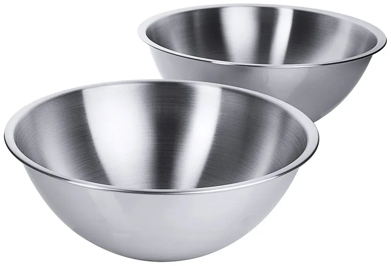 Edelstahl Mixerschüssel Ø 16-28 cm halbkugelförmig g mit flachem Boden
