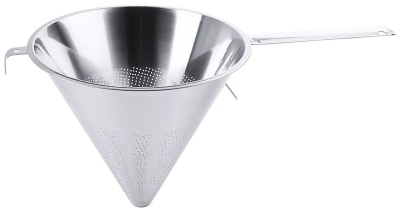 Edelstahl Spitzsieb mit Flachgriff 26 cm