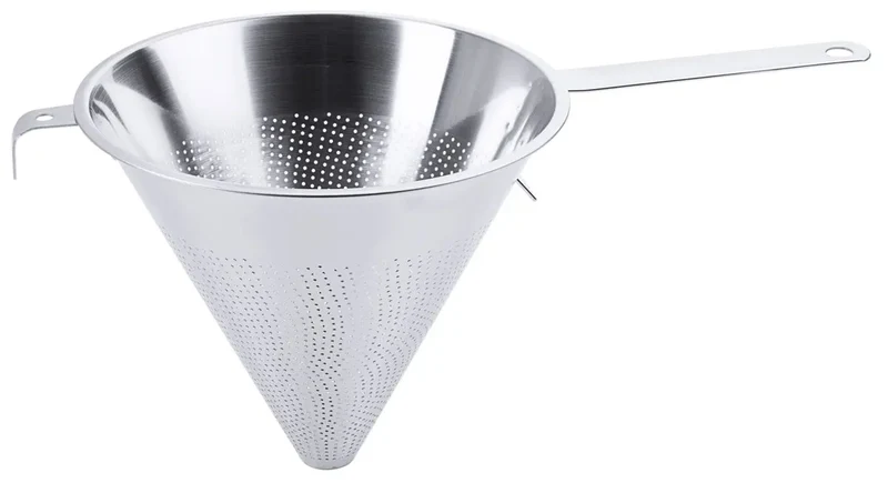 Edelstahl Spitzsieb mit Flachgriff 23 cm
