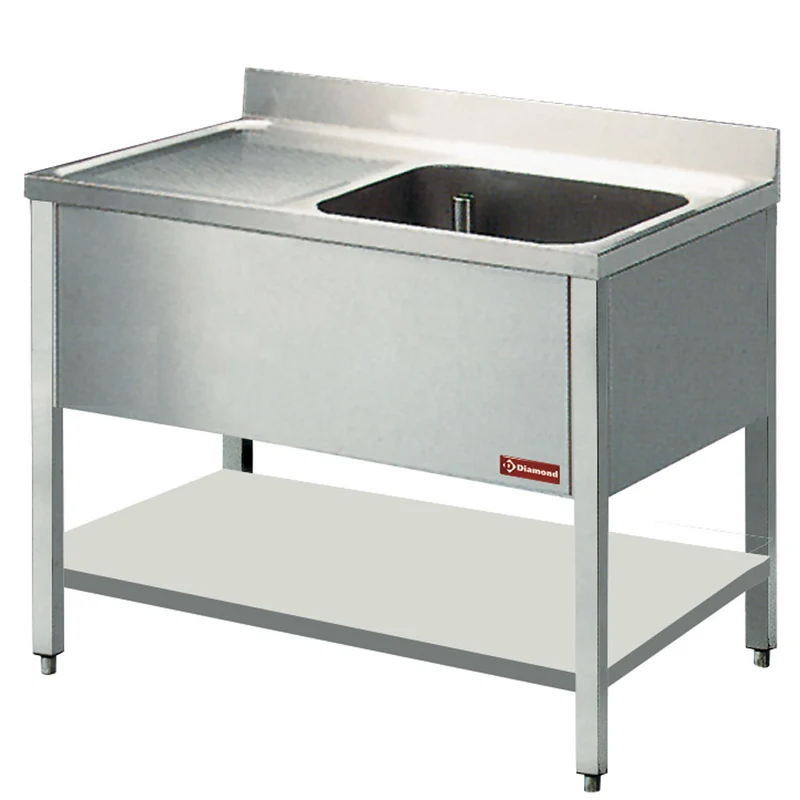 Spültisch 1 Becken und 1 Abtropffläche - L1211S/6-D