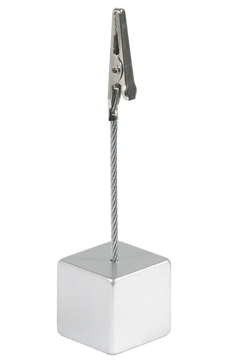 Kartenhalter 11 cm Würfel mit Krokodilklemme