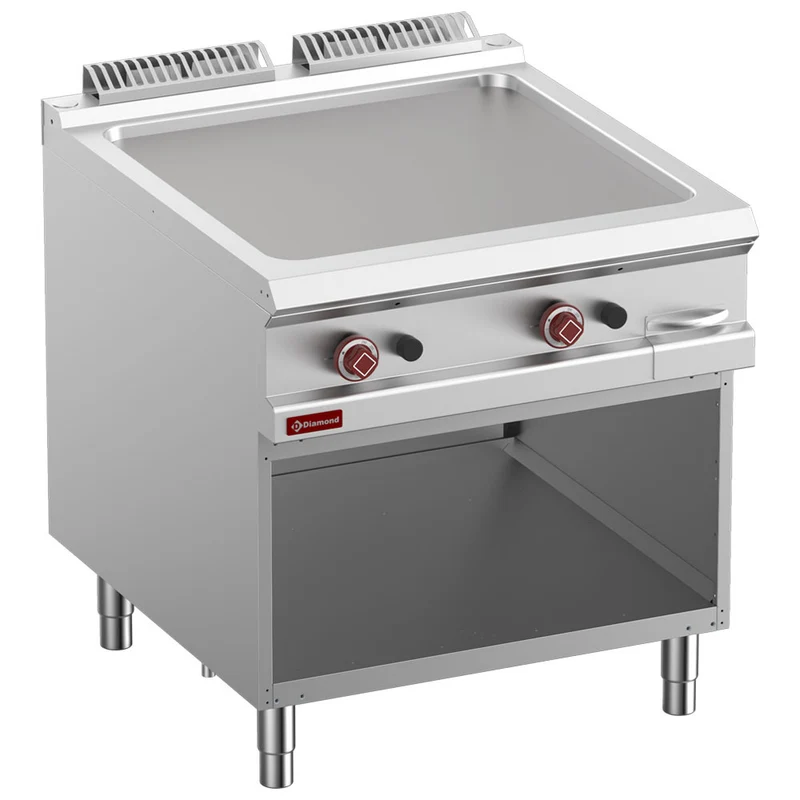 Gas-Grillplatte, glatt, Gasmodul 1/2, offener Unterbau - G9/PLA8-N