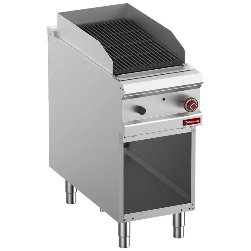 Lavasteingrill, Modul 1/2, Rost "2 Seiten" aus Gusseisen, offener Unterbau - G9/GPLA4-ZN