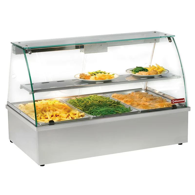 Wärmevitrine, Bain-Marie, 3 GN 1/1 Panorama - VBE-311