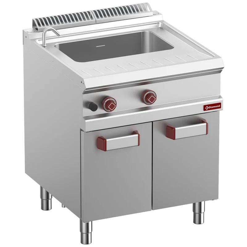 Gas-Nudelkocher, 1 Becken, 40 Lt. (s/Körbe) auf Unterbau - G7/CPA7-N