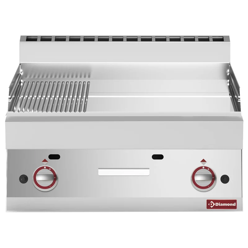 Gas Grillplatte 2/3 glatt 1/3 gerillt -Top- hartverchromt "50 µm" - G65/PMCD7T-N