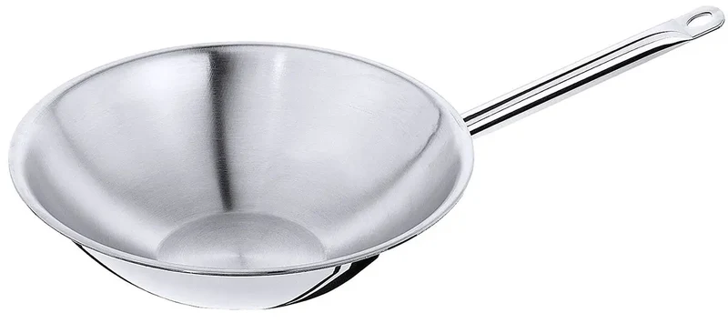 Wok Edelstahl mehrschichtig flacher Boden