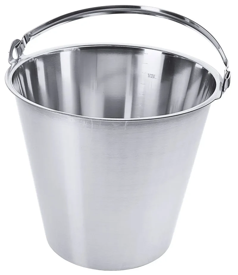 Edelstahl Eimer ohne Bodenreifen 7 bis 15 Liter konische Form