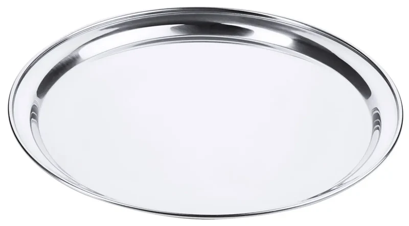 Edelstahl Serviertablett rund 35 cm