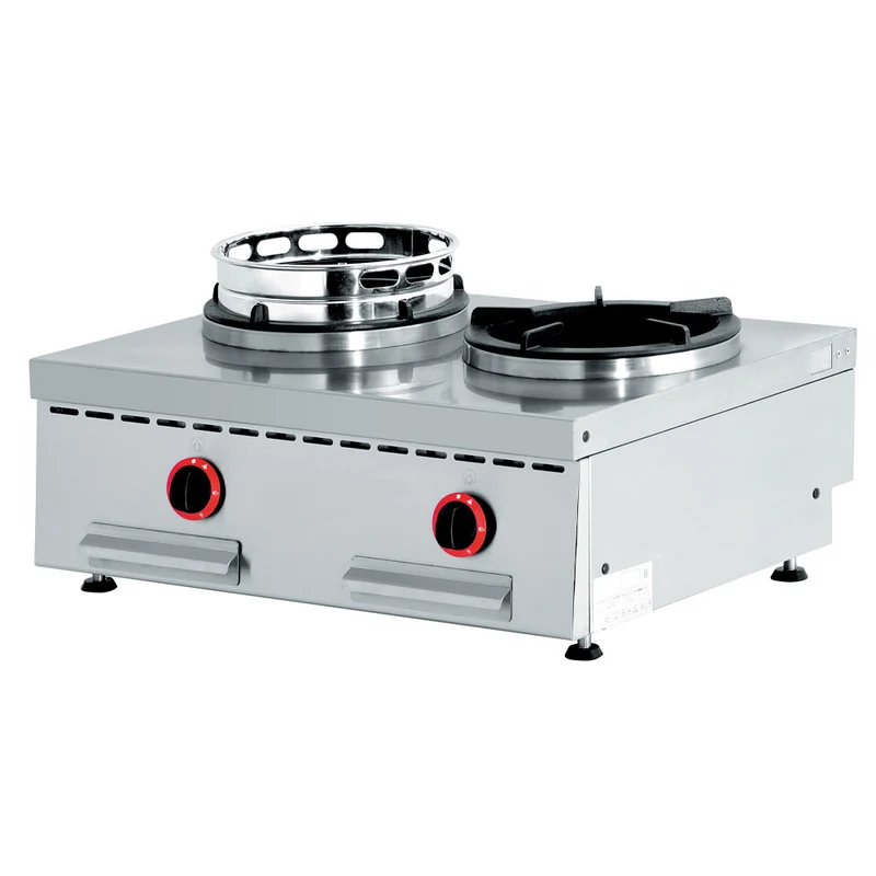Gas Wok Tischmodell, 2 Brenner (2x 13 kW) - WGX2-8/T