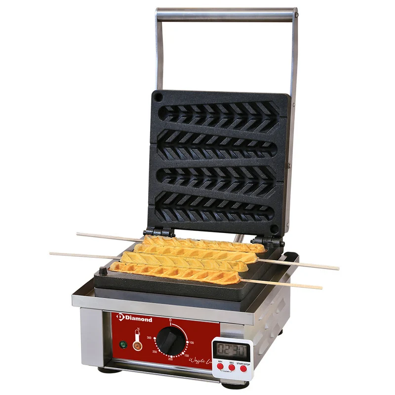 Elektrisches Waffeleisen "Ähre am Stiel" 4 Stk.+ Timer - GE-4X/EN