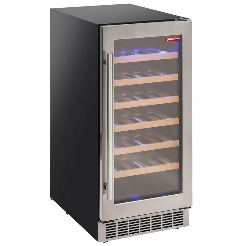 Weinkühlschrank, Edelstahltür, 106 Lt., SCHWARZ - WCB/12-T1