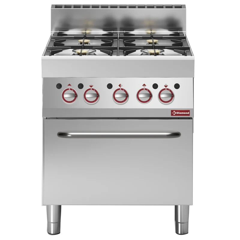 Gasherd 4 Brenner mit Gasbackofen - G65/4BF7-N
