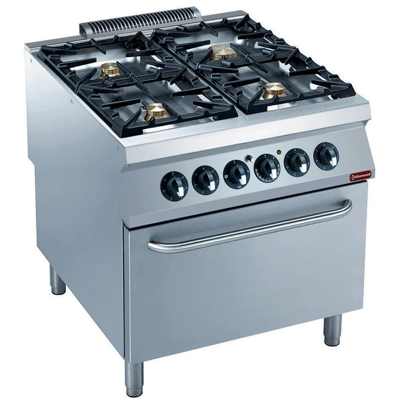 Gasherd 4 Brenner auf Elektro Backofen GN 2/1- - G22/4BFE8-N