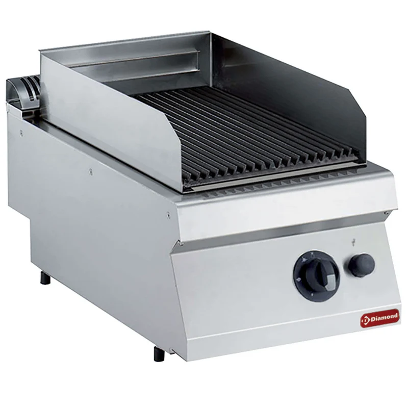 Gas Lavasteingrill, Grillfläche aus Gusseisen 1/2 Mod -TOP- - G17/GPL4T-NG