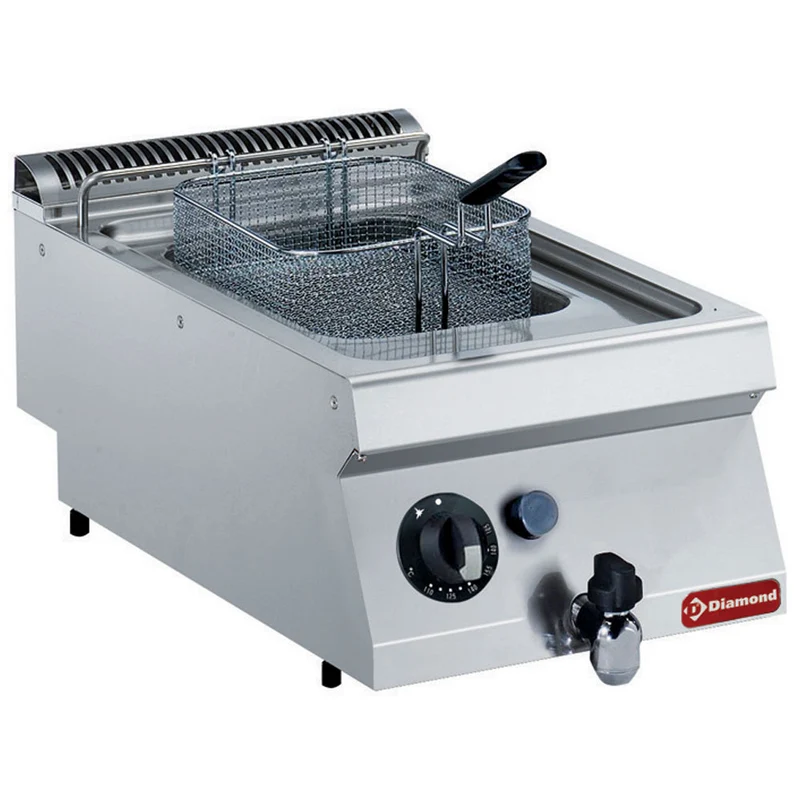 Gas Friteuse, Becken in "Y" Form, 7 Liter, externer Brenner -TOP- - G17/F74T-N