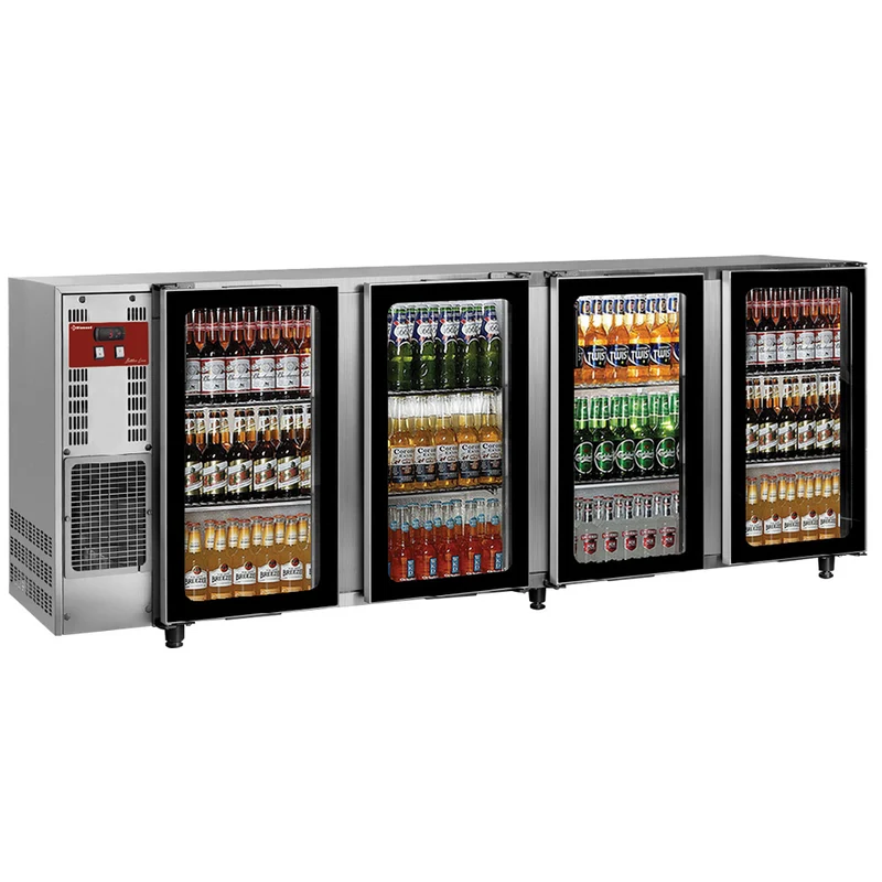 Flaschenkühlschrank, Edelstahl, 4 Glastüren, 783 Liter - TAVX/4G-R2
