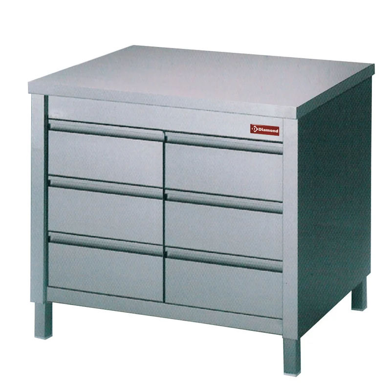 Arbeitsschrank mit 6 Schubladen GN1/1 - TACS107/B