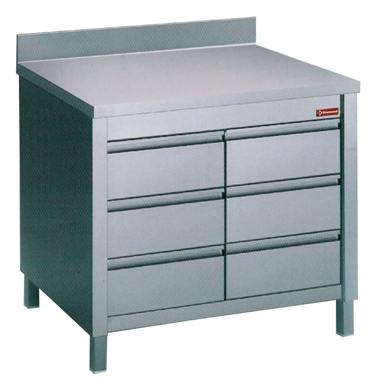 Arbeitsschrank mit 6 Schubladen GN1/1 - TACS107/U-D