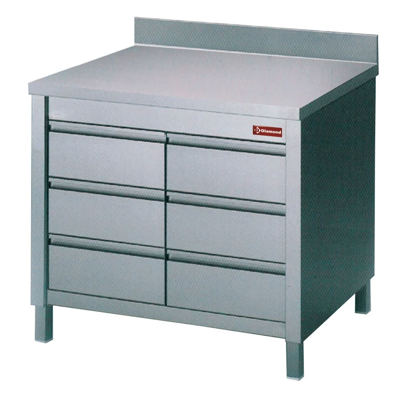 Arbeitsschrank mit 6 Schubladen GN1/1 - TACS107/B-D