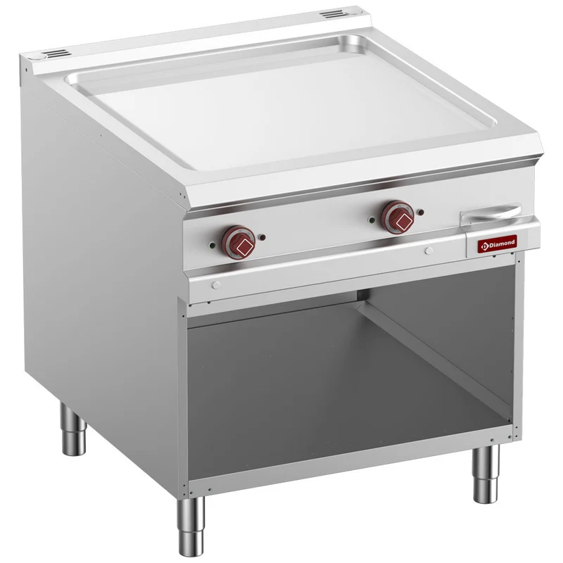 Elektro-Grillplatte, glatt, verchromt, Modul 1/1, offener Unterbau - E9/PLCA8-N