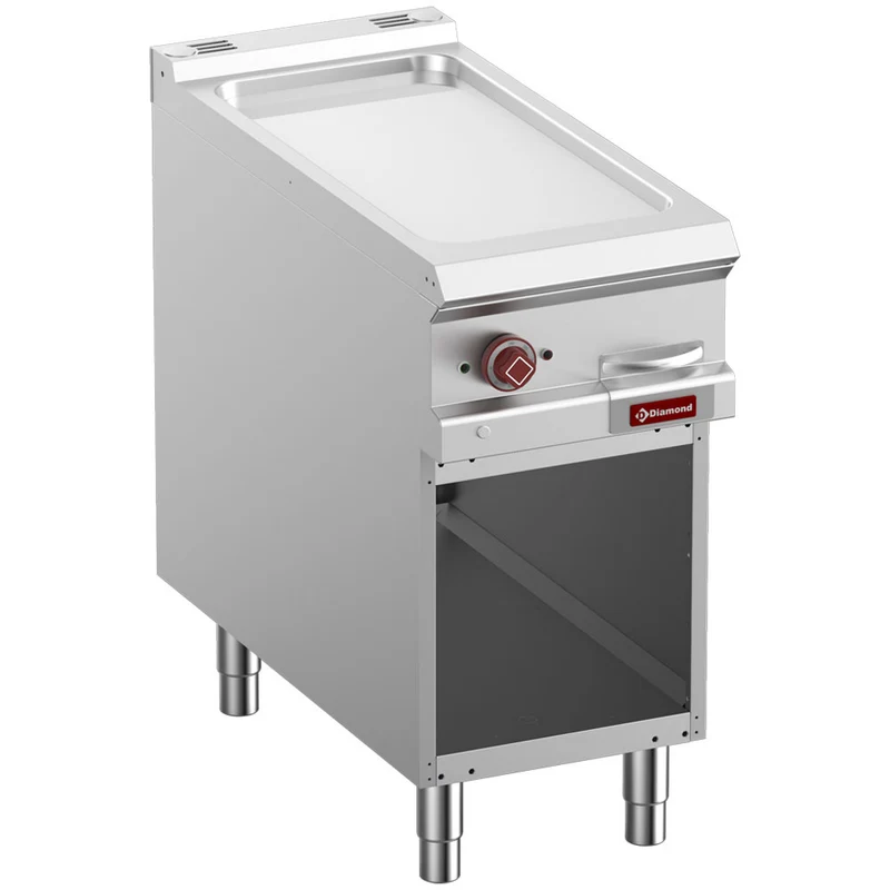 Elektro-Grillplatte, glatt, verchromt, Mod 1/2, offener Unterbau - E9/PLCA4-N