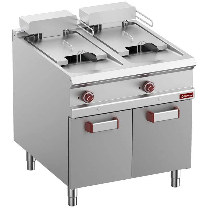 Elektro-Fritteuse 2 Becken 18 Lit., auf Unterschrank - E9/F36A8-N
