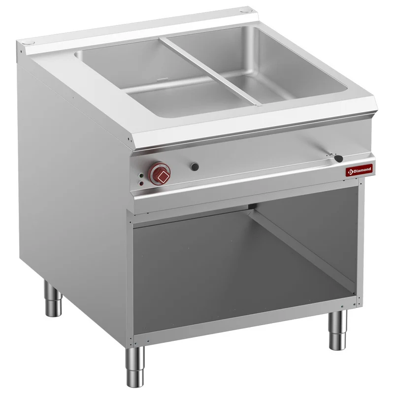 Elektro-Bain-Marie 8x GN 1/3-150mm, offener Unterschrank - E9/BMA8-N