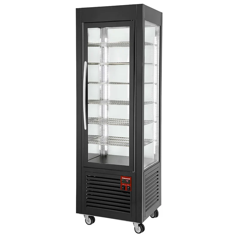 Panorama vitrine, 5 rostablage, belüftet, 360 LT, Schwarz - SNE/GB-B7-R2