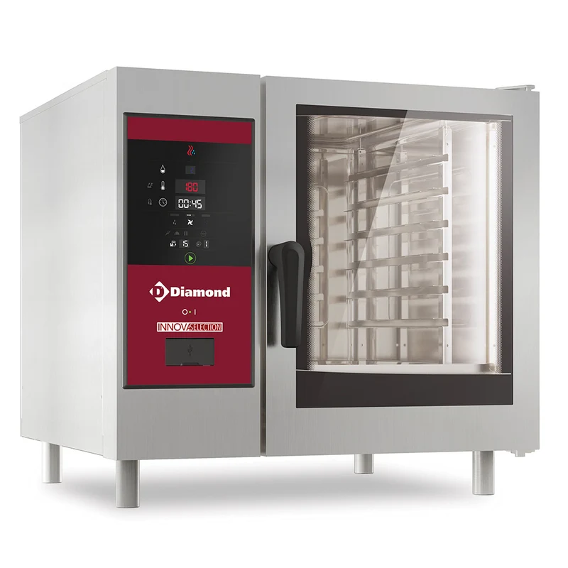 Elektro Kombidämpfer mit direkter Dampfzufuhr und Konfektion, 6x GN 1/1 + Reinigung - SDE/XC-06