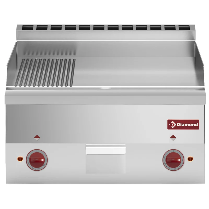 Elektro Grillplatte 2/3 glatt und 1/3 gerillt -Top- - E60/PM6T-N