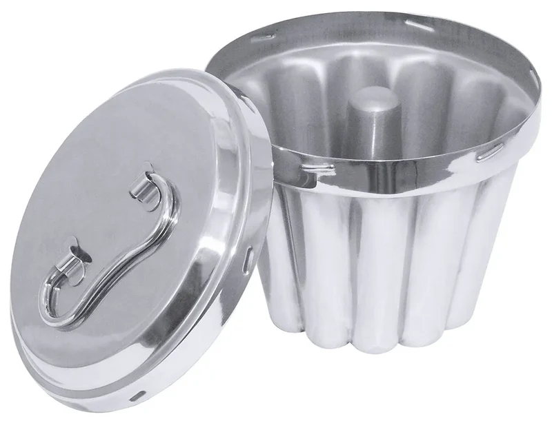 Edelstahl Puddingform 14-18 cm mit Innenrohr mit Deckel