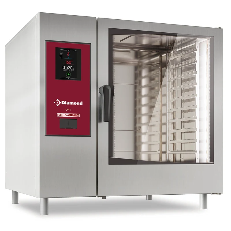 Elektro Kombidämpfer "TOUCH" direkter Dampfzufuhr und Konfektionsöfen 12xGN2/1+ Reinigung - SDET/XC-12