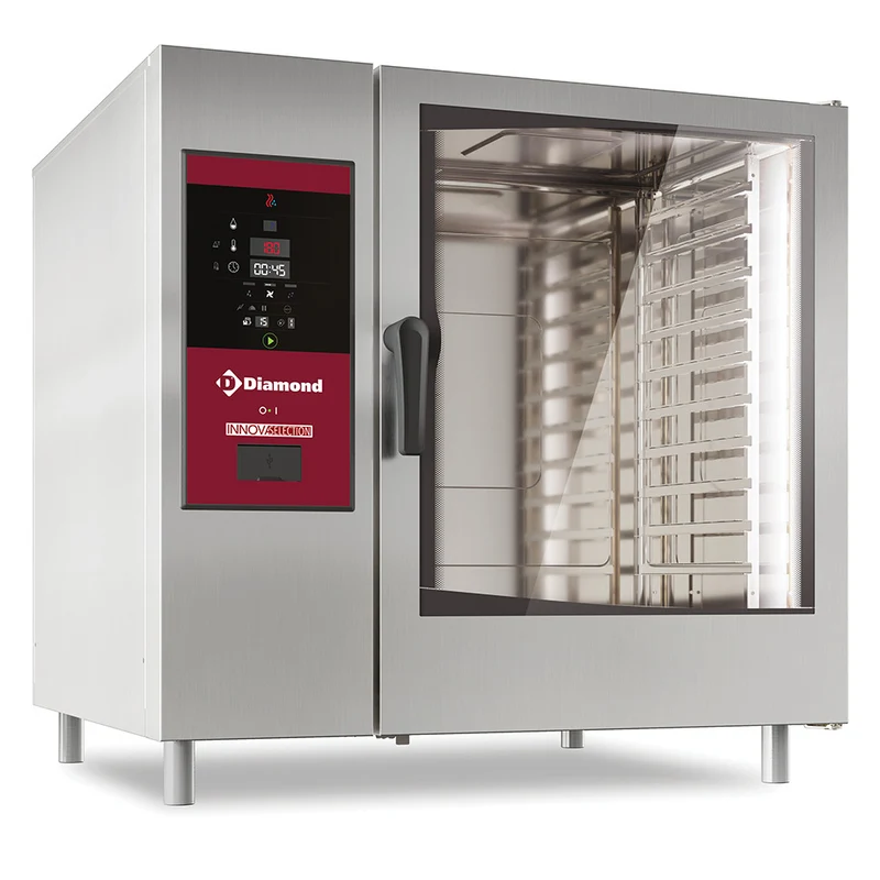Kombidämpfer mit Direkteinspritzung und Konfektionsöfen 10x GN2/1 mit Reinigungsprogramm - SDG/XC-12