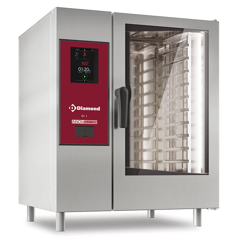 Kombidämpfer "TOUCH" mit Direkteinspritzung und Konfektionsöfen 10x GN 1/1 + Cleaning - SDET/XC-10-230V/3-