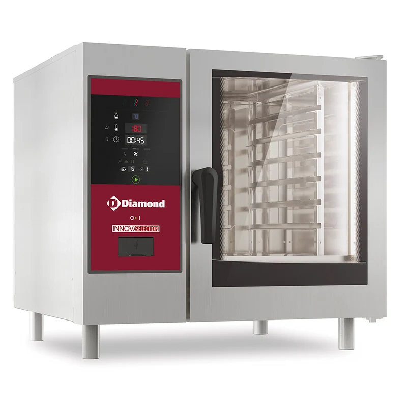 Kombidämpfer mit Boiler & Konvektion 6x GN1/1+ Reinigung - SBES/XC-06-230V/3-