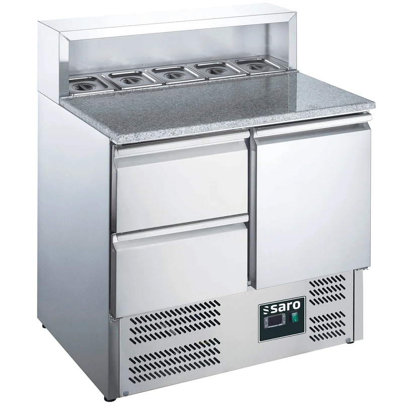 Saro Pizzatisch, 1 Tür + 2 Schubladen, mit Aufsatz, Modell EPS 900 1/2