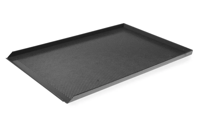 HENDI Blech – perforiert – antihaftbeschichtet – 3 Ränder – 600 × 400 mm – Rechteckig