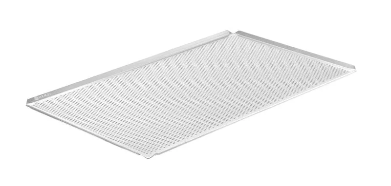HENDI Blech – perforiert – 4 Ränder – GN 1 / 1 – Silber – 530 × 325 × 10 mm – Rechteckig