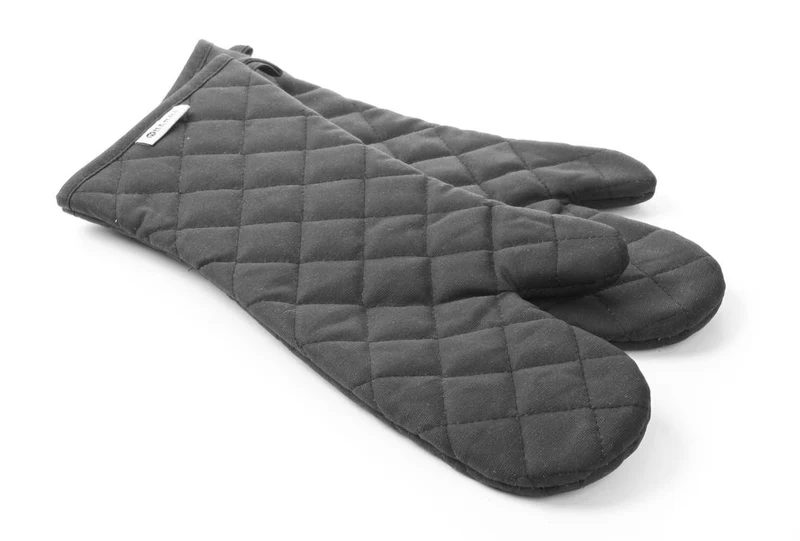 HENDI Ofenhandschuhe – Baumwolle mit feuerfester Beschichtung – Schwarz – 380 mm – 2 Stück