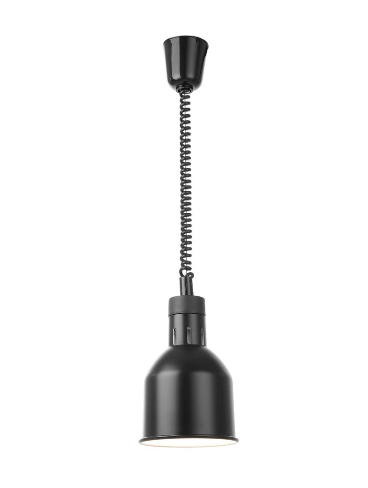 HENDI Höhenverstellbare Wärmelampe – zylinderförmig – Schwarz – 230 V / 375 W – Ø 175 × H 250 mm