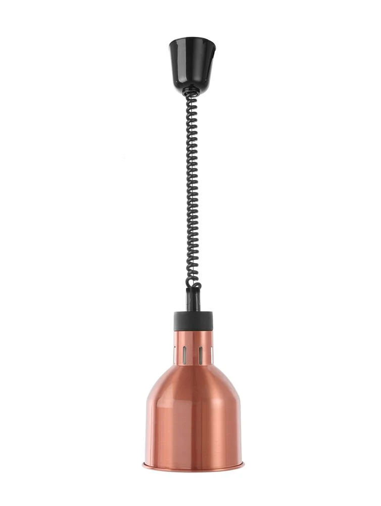 HENDI Höhenverstellbare Wärmelampe – zylinderförmig – Kupfer – 230 V / 375 W – Ø 175 × H 250 mm