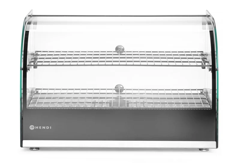 HENDI Warmhaltevitrine doppelt – doppelt – Schwarz – 230 V / 800 W – 554 × 376 × 376 mm