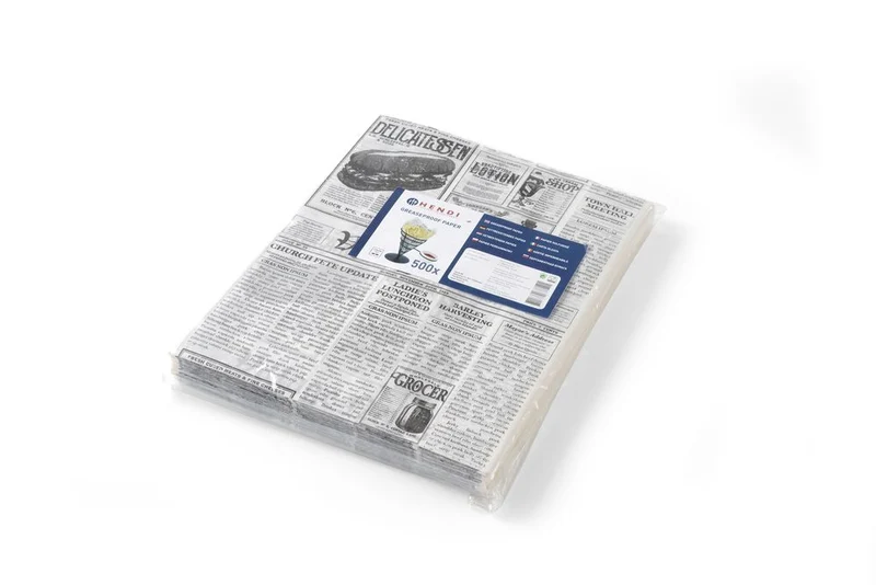 HENDI Pergamentpapier – Zeitungsdruck – 200 × 250 mm – 500 Stück
